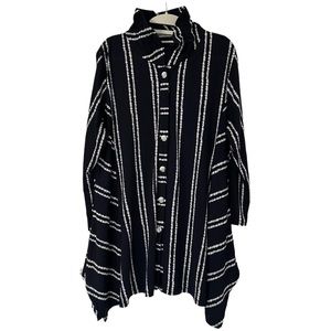Terra SJ Apparel Women's Striped 3/4 Sleeve Blouse with Shapeable Collar Size XL